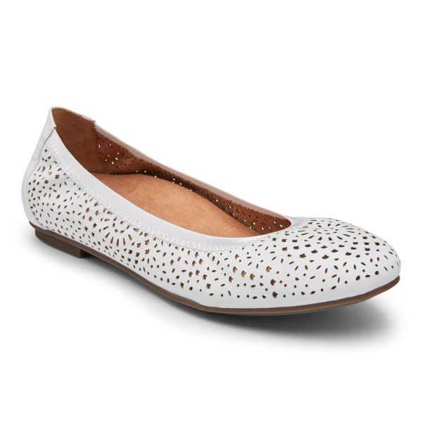 Vionic Flats Ireland - Robyn Flat White - Womens Shoes Online | CNAJB-8715